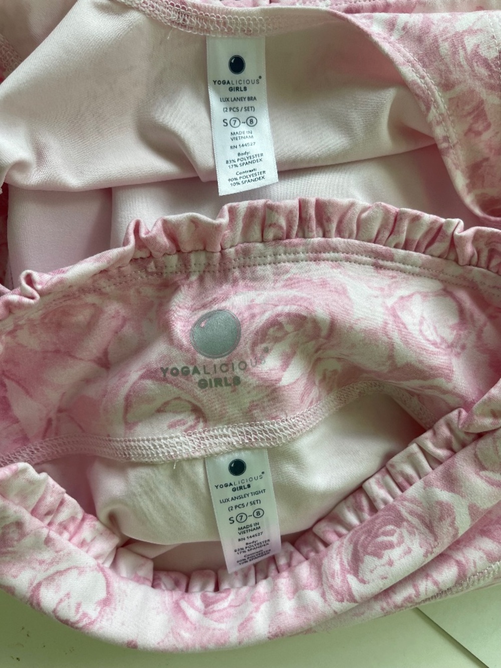 Yogalicious Pink Activewear Set Lux Laney & Ansley Girls - Picture 6 of 15